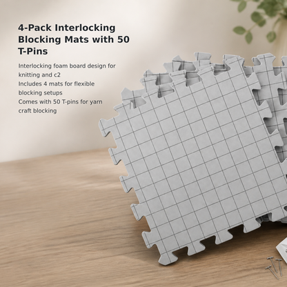 4-Piece Interlocking Knitting Blocking Mat Set